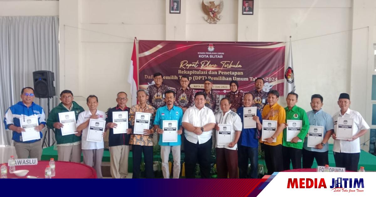 KPU Kota Blitar Tetapkan DPT Pemilu 2024 Sebanyak 119 087 Orang Media