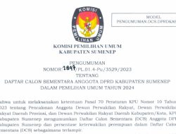 Inilah Jumlah DCS Anggota DPRD Hasil Rekapitulasi KPU Kabupaten Sumenep untuk Pemilu 2024