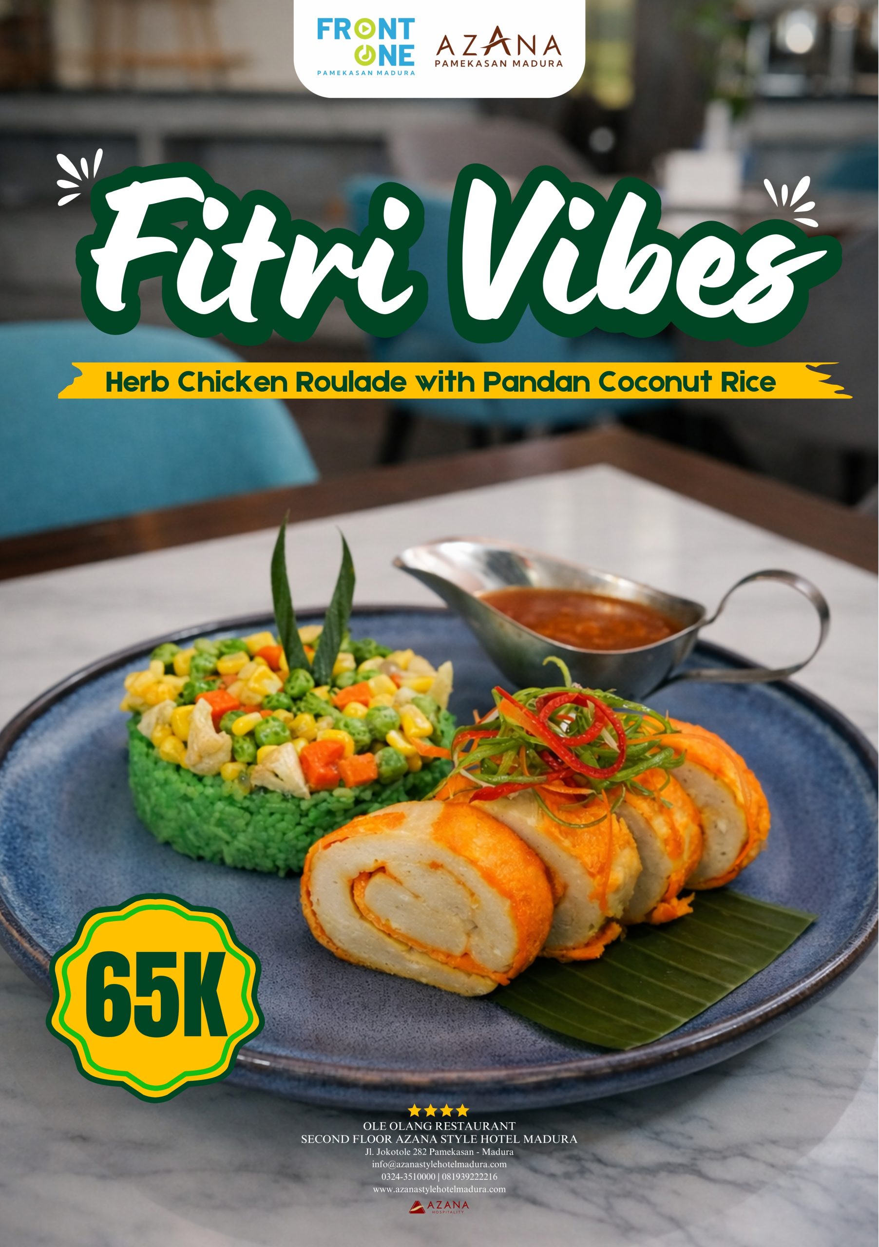 Herb Chicken Roulade with Pandan Coconut Rice